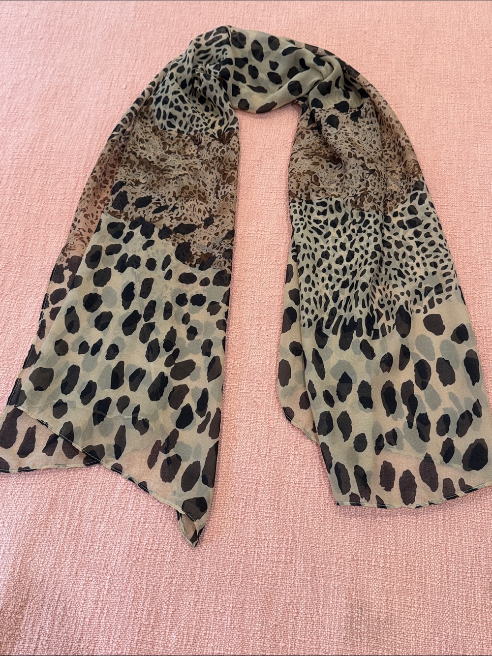 Animal Print Lightweight Women's sheet Scarf in Beige and Black